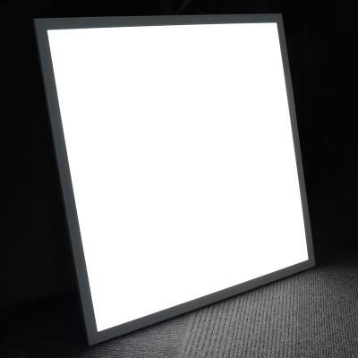 China WAREHOUSE/OFFICE White/Silver Frame Suspended Ceiling Recessed LED Panel Light 600x600 Ultra Thin LED Panel Light for sale