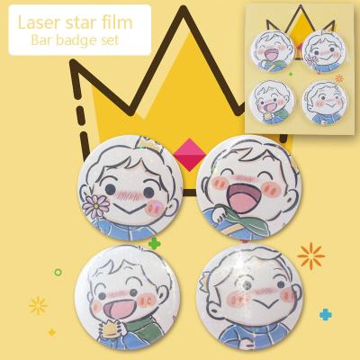 China Handsome Prince Poggi Collectible Plastic Badge Set Badge Movie Star Laser Animation Customization for sale