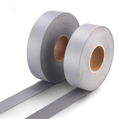 China High Visibility Clear Reflective Tape Sew On Clothes Polyester Gray Reflective Tape For Clothing for sale