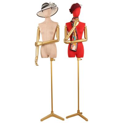 China Best Selling Adjustable Half Mannequin Half Body Female Mannequin Stand Up Body for sale