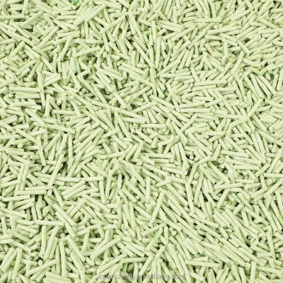 China Natural Plant Fiber Stocked Made Strip Flushable Cat Litter Shape for sale