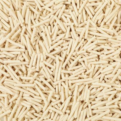 China Natural Plant Fiber Stocked Made Strip Flushable Cat Litter Shape for sale