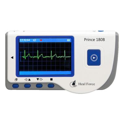 China Plastic Heal Dual Mode Strength ECG Monitor Heart Rate 3 Channel Measurement With 2700 Data Portable Memory ECG Machine for sale