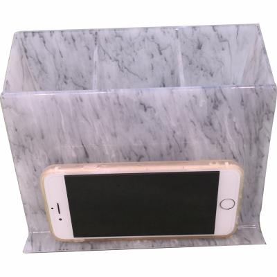 China Luxury Marble Acrylic Brush Stand And Mobile Phone Display for sale