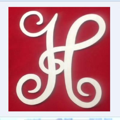 China Europe Monogram Font Ornament MDF Letter H for sale