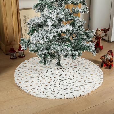 China New Eco - Friendly Christmas Decorations White Sublimation Christmas Tree Skirt Custom for sale