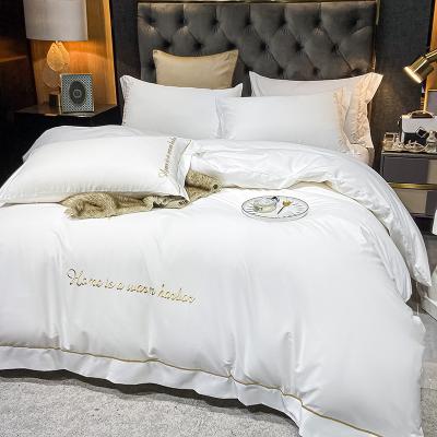 China Nondisposable Supplies Wholesale White Duvet Cover Comforter Customized White Hotel Bedding Set for sale