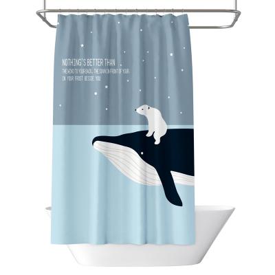 China Sustainable Bath Curtain Printing Shower Curtain Set For Bathroom 2021 Waterproof Printing Shower Curtain for sale