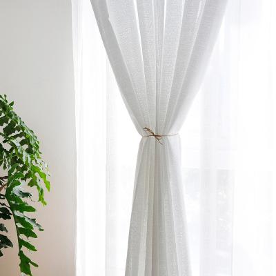 China Breathable White Translucent Pure White European Textile Polyester Curtain Fabric Eco - Friendly for sale