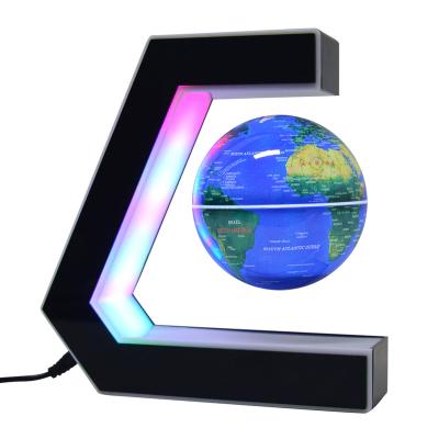 China Unique Floating World Map Art Gifts with Colorful Led Light as a Lamp on the Desk for sale