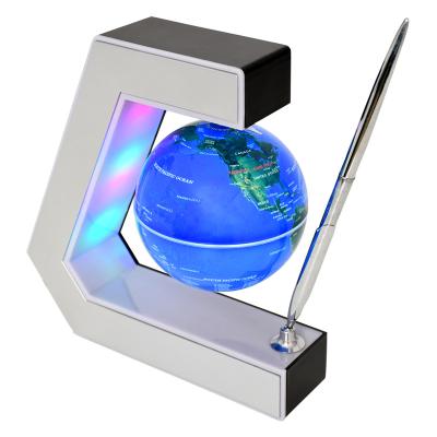 China Gifts Room Decorate Floating Magnetic Levitation World Map, 3 Inch 4 Inch And 6 Inch Globe With Colorful LED Light for sale