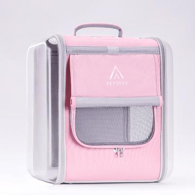 China Breathable Pet Backpack Bubble Plastic Cat Travel Bag Carrier Cage Folding Fashion for sale