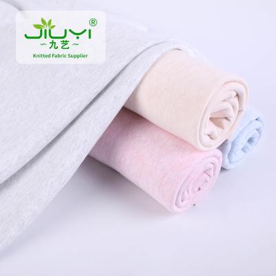 China China Supplier Plain Fabric Materials Stretch Soft Running Yarn Dyed 100% Cotton Interlock Knit Fabric For Baby Costume for sale