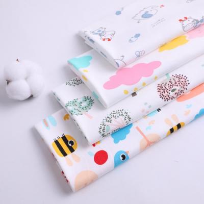 China Custom printing soft anti-static and breathable interlovk fabric 100%cotton fabrics for baby clothing for sale