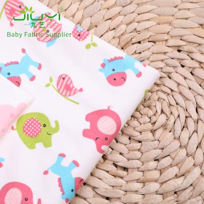 China Organic soft and breathable baby use bamboo fiber and interlock knit cotton print fabric for sale