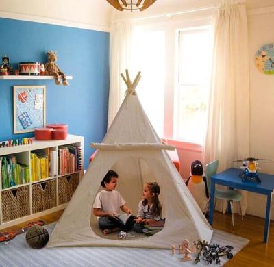 China High Quality Easy Foldable Play Tent Children Kids Play Tent Huge Indian Kids Toy Tent Canvas Teepee Tent With Window for sale