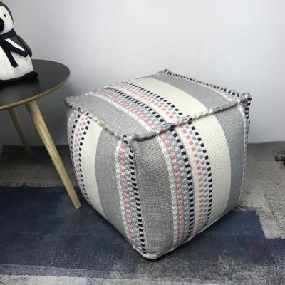 China Removable Ottoman Cover Indian Multi Bohemian Pouf Ottoman Decorative Pouf Cover for sale