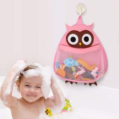 China Viable Custom Design Cartoon Mesh Storage Organizer Toy Hanging Wall Storage Bag Kids Bathroom Storage Bag for sale