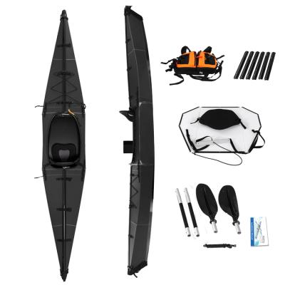 China 2021 New Outdoor Equipment Factory Terravent Foldable Kayak 13ft Sit In Singal Fold Fishing Canoe Folding Kayak With Paddl For Sale for sale