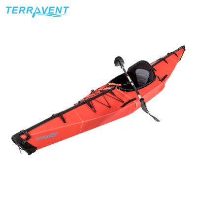 China Cheap Folding Portable Fishing Origami Sea Eagle Canoe Lightweight Plastic Kayak Single Seat Europe PVC Tarpaulin Dropshipping for sale