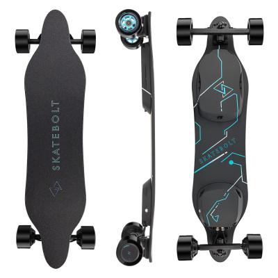 China Fastest Speed ​​45km/h Fiberglass Wholesale Price Electric Skateboard Longboard Dual Hubs Unisex Cheap Bamboo Motor 4 Wheels for sale