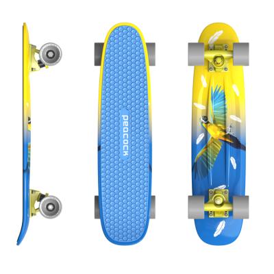 China Newest 2021 Kids Peacock Skateboard Mini 24 Inch Deck Fish Board Plastic Cruiser Skateboards Full Silicone Blank Pad With PU Wheel for sale