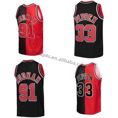 China Wholesale QUICK DRY Chicago Bulls Stitched Cheap USA CHI Basketball Uniform 33 Pippen 91 Red Quick Dry Jersey Mens Basketball Tank Top Retro for sale