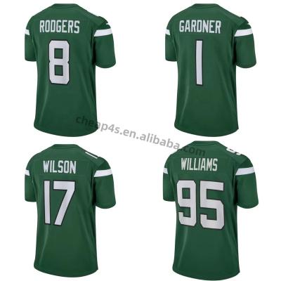 China New York Jet Men's USA Rodgers #17 Wilson Green Pique Soccer Uniform QUICK DRY QUICK DRY American Football Jersey Wholesale for sale