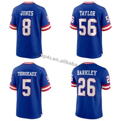 China Wholesale New York Men's Royal Pique Football #8 Uniform Jones #26 Barkley Quick Dry American Football Giant QUICK DRY Jersey for sale