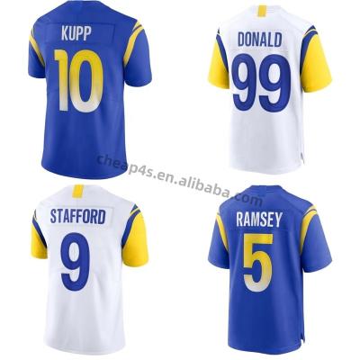 China USA Men's Royal Pique Football #5 Ramsey #99 Donald Uniform Quick Dry Los Angeles Ram American Football Jersey Wholesale for sale