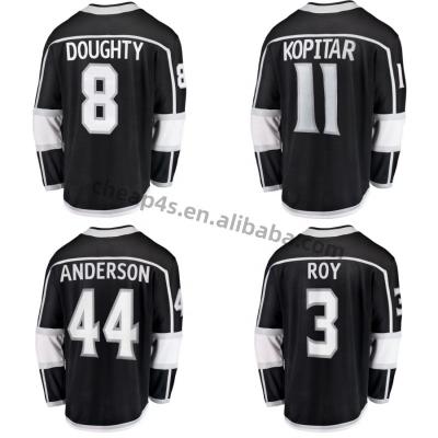 China breathable & durable custom ice hockey jersey los angeles city stitched 8 valiant mens king team black team uniform #11 32 gallant quick cheap for sale