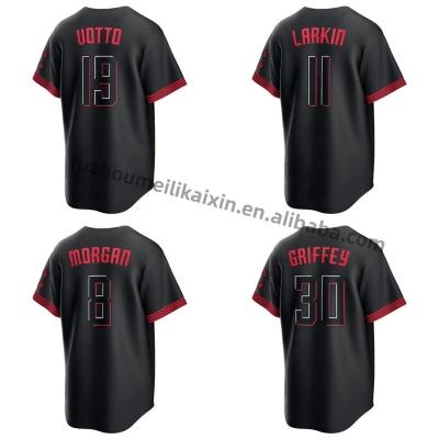 China Wholesale Mens Cincinnati City Custom Jersey QUICK DRY #30 Griffey Jr. #11 Larkin #14 Rose Stitched Baseball Jerseys Red Logo for sale