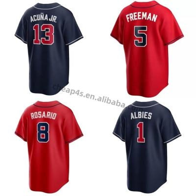 China Wholesale Antibacterial Atlanta Brave Team Uniform #28 Olson #13 Acuna Jr. Cheap Jersey Mens Navy Baseball Wear Top Quality Team Uniform #28 Olson #13 Acuna. for sale