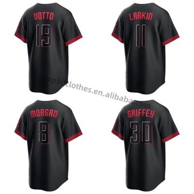 China Cincinnati Baseball Antibacterial Wholesale Cheap Red Jersey Men's Black Team Uniform Wear Team Uniform #44 De La Cruz #11 Larkin for sale