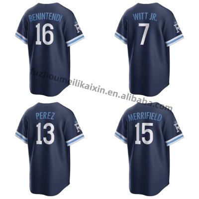 China Wholesale Antibacterial Cheap Royal Jersey Men's Stitched Royal Jersey Mens Good Quality Team Uniform #16 Benintendi Jersey Navy Kansas City Navy Baseball Wear for sale