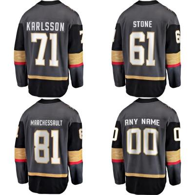 China Shirts & Tops Drop Shipping Knight Gold Stitched Men's Team Uniform #61 Team Uniform #61 Vegas Stone Stone #71 Karlsson High Quality for sale