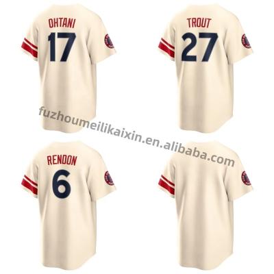 China Wholesale Men's Name Los Angeles City Angel Baseball Jersey Red Home Player Uniform Ohtani #6 Rendon #17 High Quality Antibacterial for sale