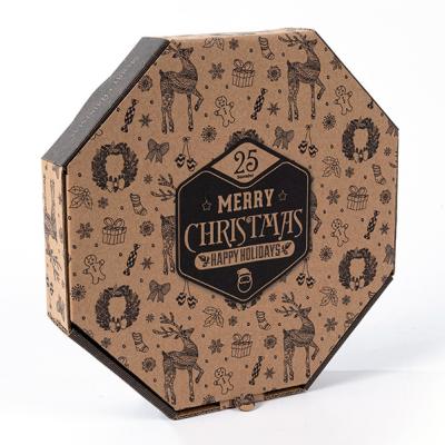 China Recycled Materials Wholesale Cheap Custom Printed All Size 9 10 11 12 14 18 Inch Corrugated Kraft Paper Pizza Boxes for sale