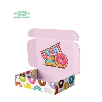 China Recycled Materials Wholesale Custom Pink Bakery Cake Donuts and Cookie Donut Packing Box Personalized Boxes for sale