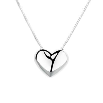 China Trendy Custom High End Jewelry 925 Sterling Silver Three Dimensional Snake Bone Chain Heart Shape Necklace For Women for sale