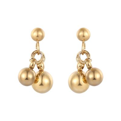 China OEM Luxury Custom Gold Plated Stainless Steel Earring Ball Drop Circle Earring For Women for sale