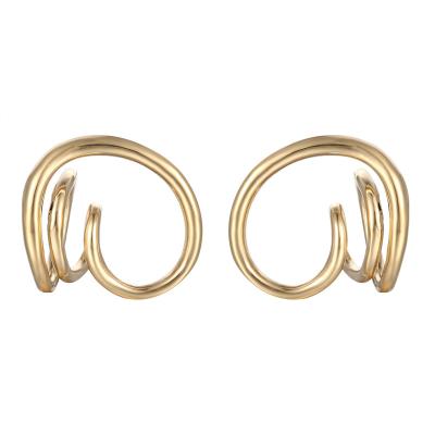 China OEM Luxury Custom Stainless Steel Irregular Gold Plated Stud Earrings For Little Girls for sale