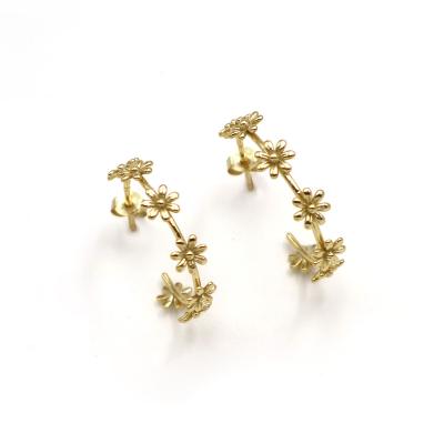 China 2022 fashion china factory hot sale vintage earrings gold plated c line silver women 925 fashion 925 for sale