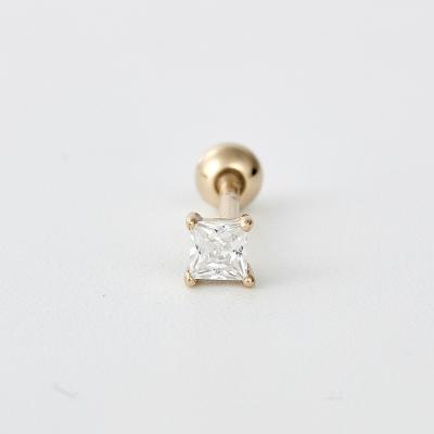 China 2022 Fashion Hele Jewelry Making High Quality Square Zircon Gold Plated 925 Sterling Silver Body Piercings for sale