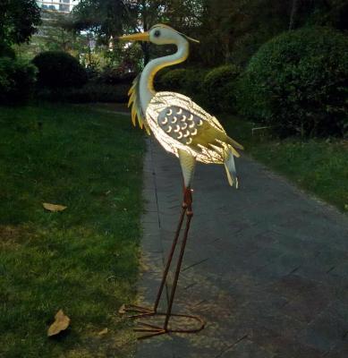 China Solar Decorative Outdoor Lights For Heron Decorative Sculpture Metal Backyard Lights Solar Deco Light for sale