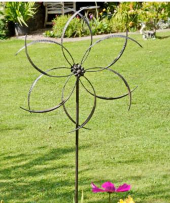 China Copper Kinetic Metal Flower Wind Garden Spinners for sale