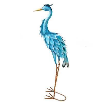 China Europe Figurines Garden Art Metal Sculpture Decorative Bronze Garden Heron for sale