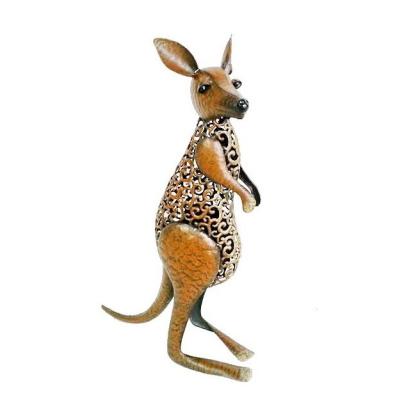 China Europe Art And Craft Outdoor Garden Decor Metal Kangaroo Life Size Statue for sale