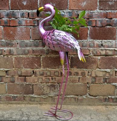 China Line Products Flamingo Design Metal Flamingo Garden Pots Garden Accessories for sale