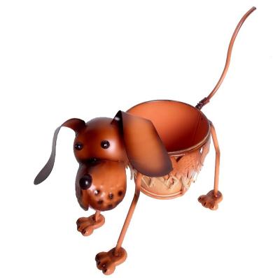 China Dog Plant Pot For Animal Shape Metal Pot Cute Succulent Dog Planter for sale